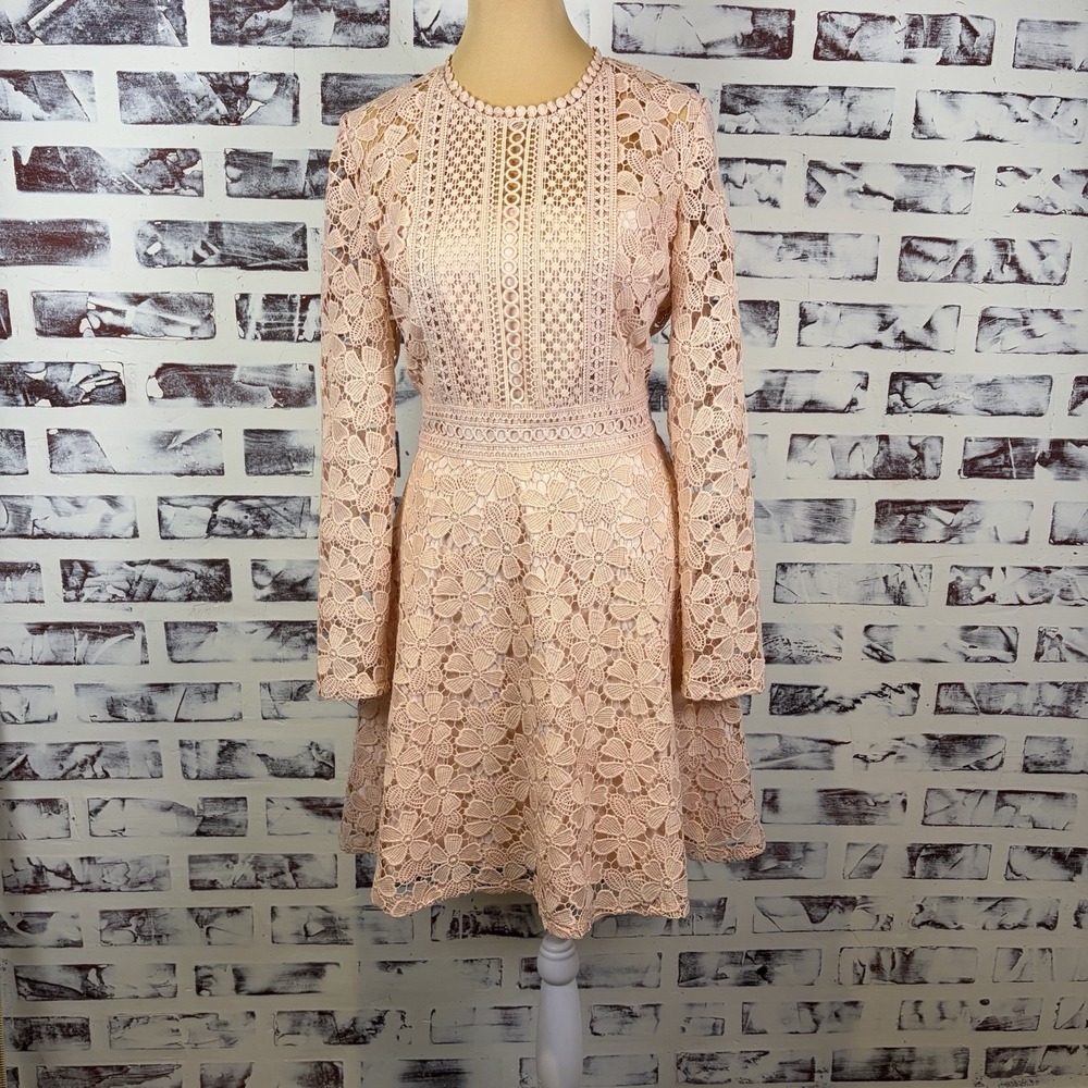 Reserved Woman's Pink Lace Dress Size 8 Pink Cottage Core Chic Coquette‎ Dainty